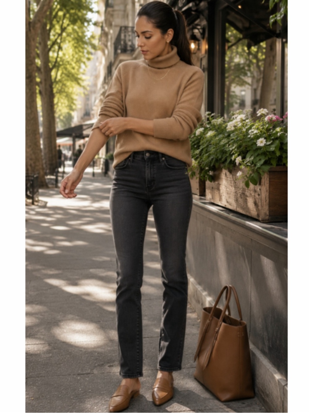 Citizens of Humanity Agnes Midrise Slim Straight Black Jeans Size 25